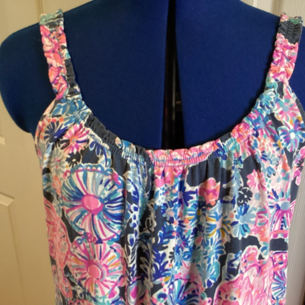 Lilly Pulitzer Floral Midi Dress - Pink, Blue, White